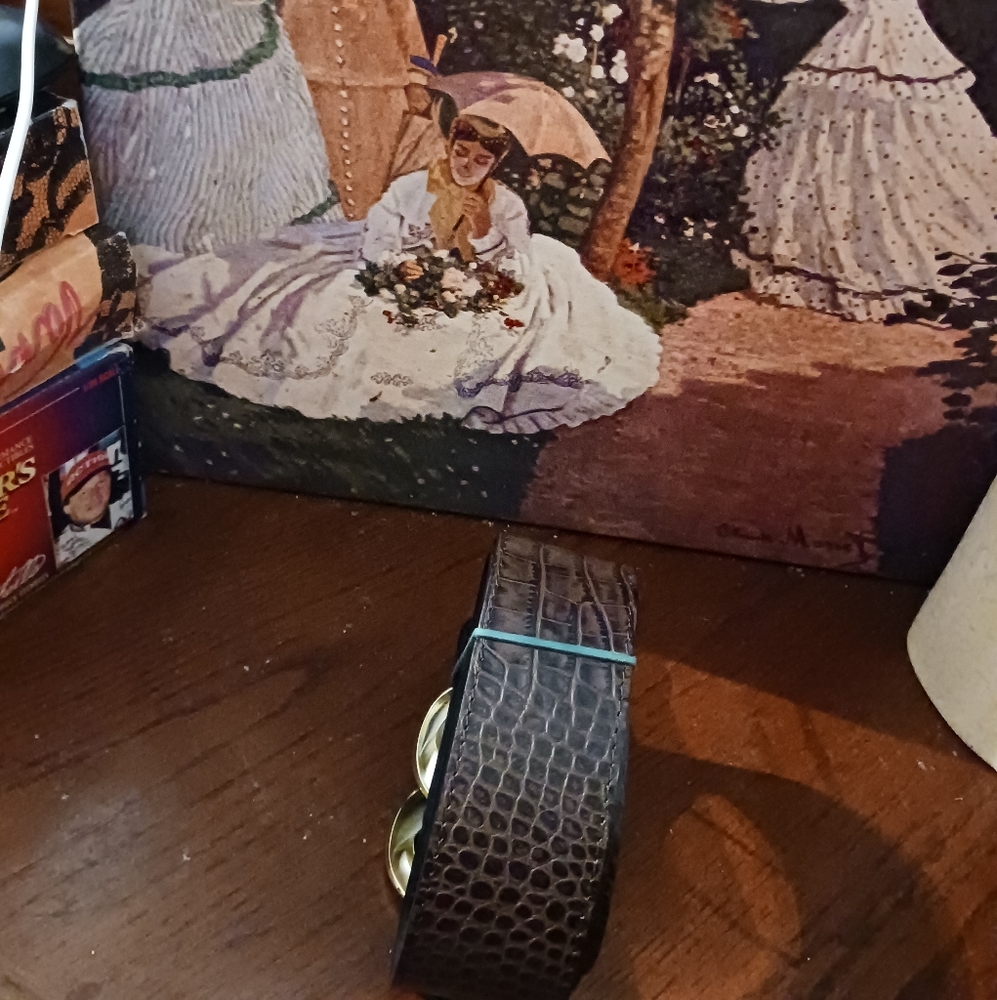 🎁Zara Leather Belt Brown Alligator🇪🇸 Pattern,Fits 27"-34",Like New!,🎁 🍎 💝 - Picture 12 of 12